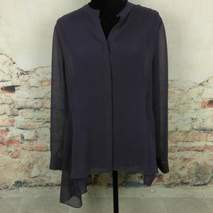 Soft Surroundings PM Purple Sheer Asymmetrical Top